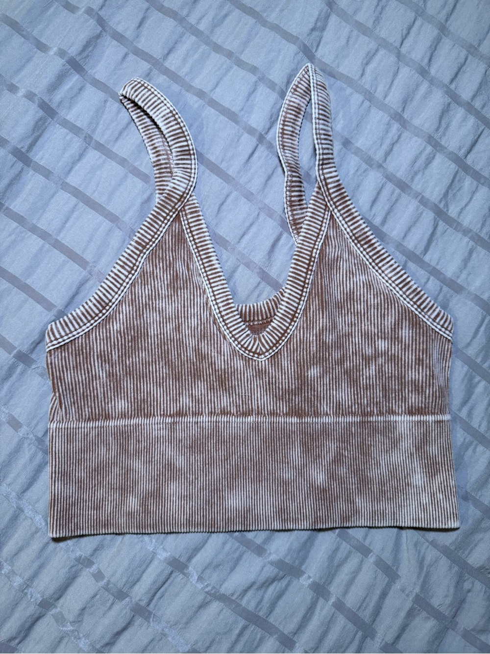 Zenana Ribbed V-Neck bralette